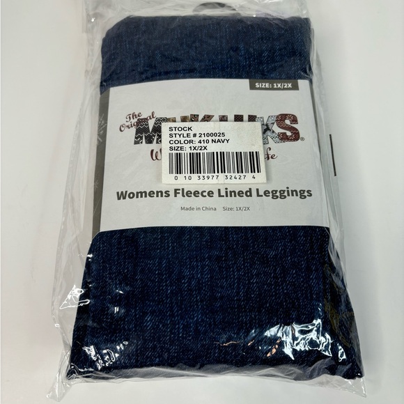 Muk Luk Women’s Fleece Lined Leggings Plus Size 1X -2X - Picture 2 of 6